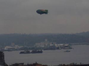 I even saw a blimp come in and land at Seattle Center and leave again