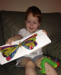 LJ LOVES the part about the caterpillar turning into a butterfly!